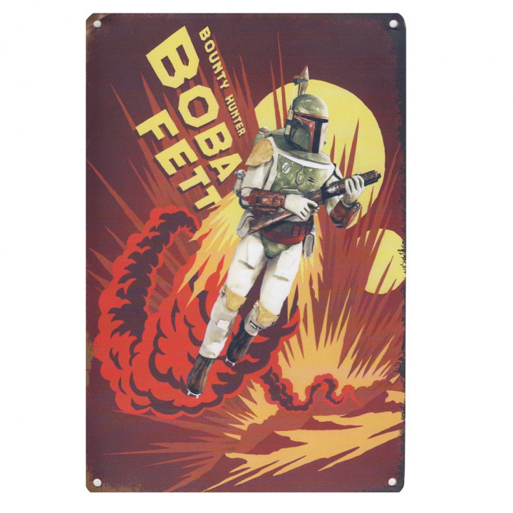 Star Wars металлический постер  Боба Фетт Охотник за головами